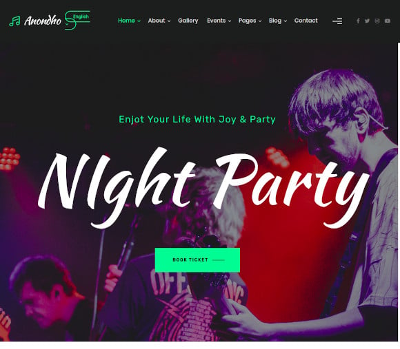 anondho night club event html5 template