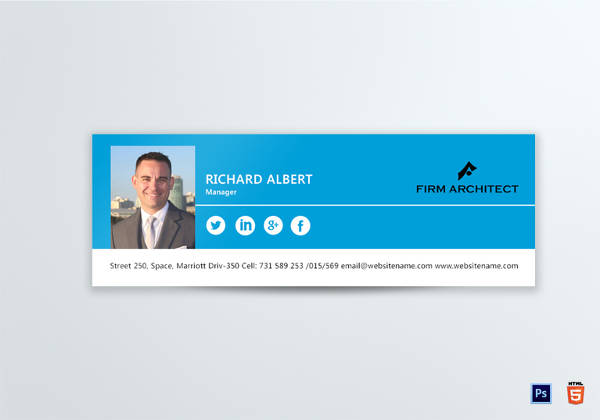 architect email signature psd html format