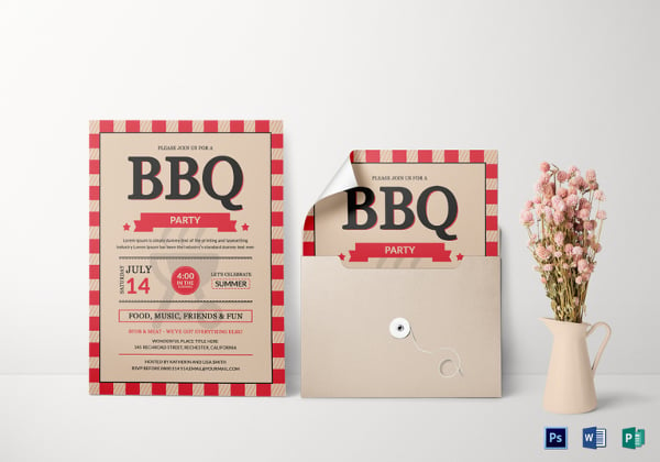 bbq party invitation card template
