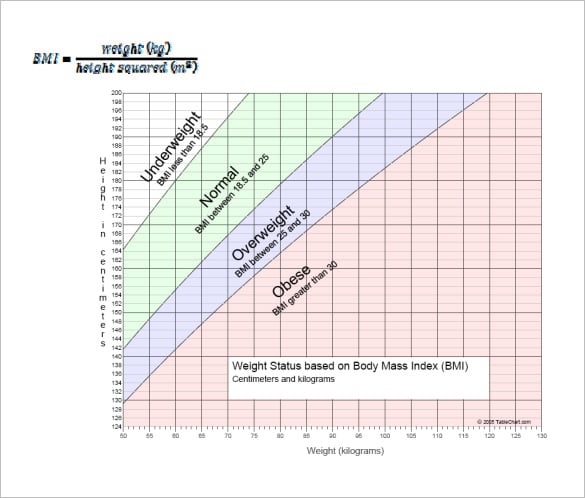 11+ BMI Chart Templates -DOC, Excel, PDF | Free & Premium ...