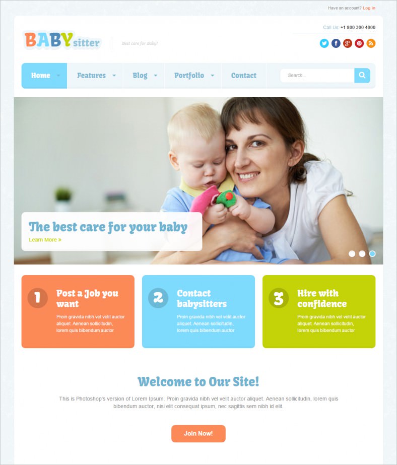 babysitter responsive joomla template 788x