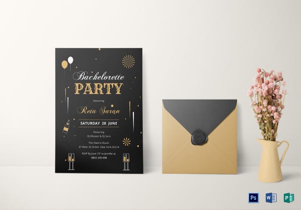 bachelorette party invitation card template