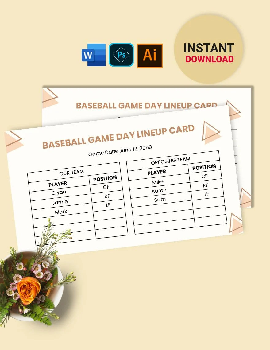 10 Baseball Line Up Card Templates Doc Pdf Free And Premium Templates