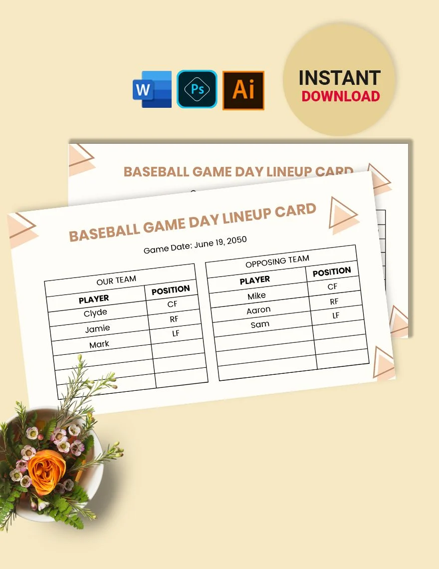 10+ Baseball Line Up Card Templates - DOC, PDF