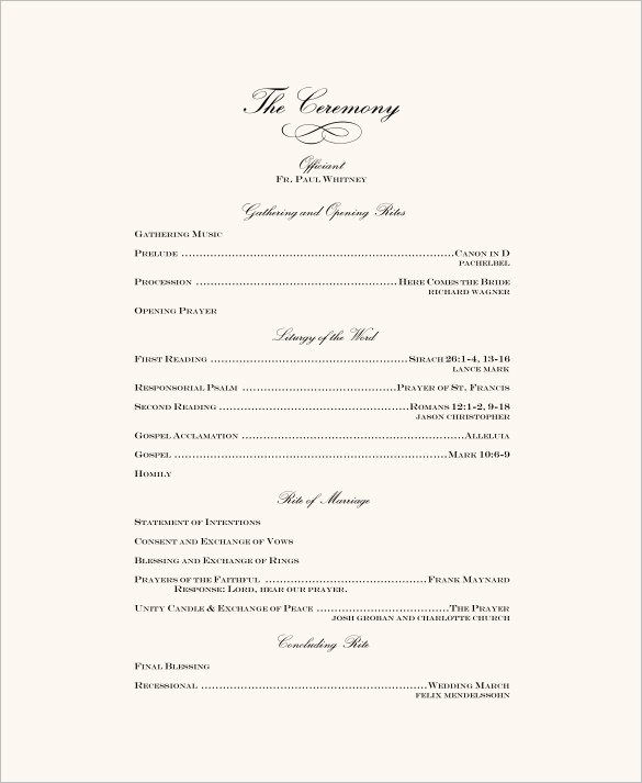 Google Docs Wedding Program Template