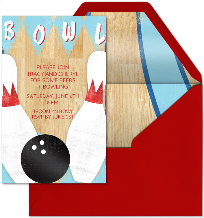 beautiful bowling invitation template1