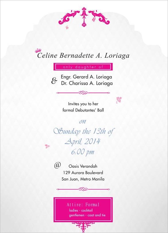 Vintag pink invitation cards with floral vector Free ...