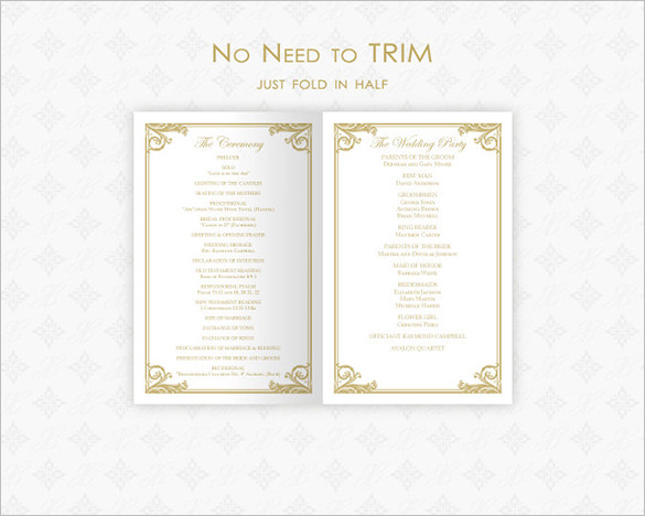 26 Wedding Ceremony Program Templates PSD AI InDesign PDF DOC 