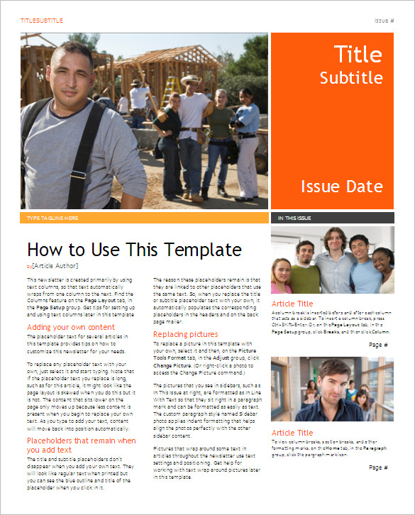 school newsletter templates for pages