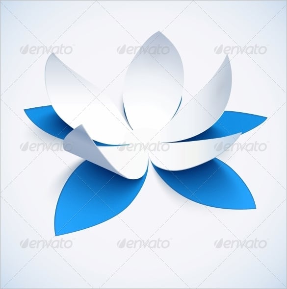 blue cutout paper flower template