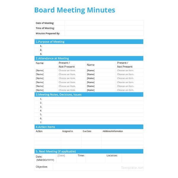 46+ Sample Minutes of Meeting Templates - DOC, PDF