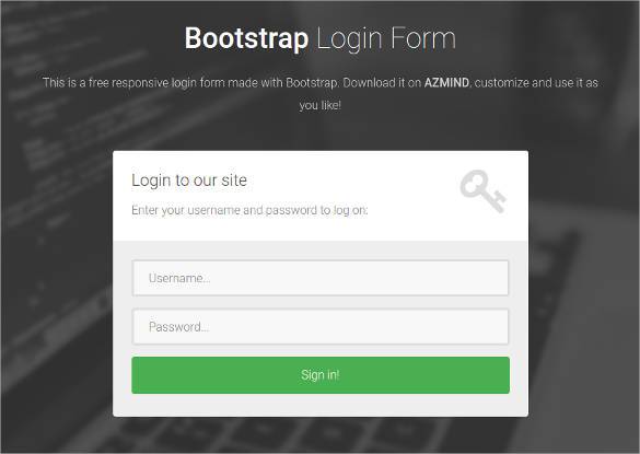 bootstrap login form in html and css