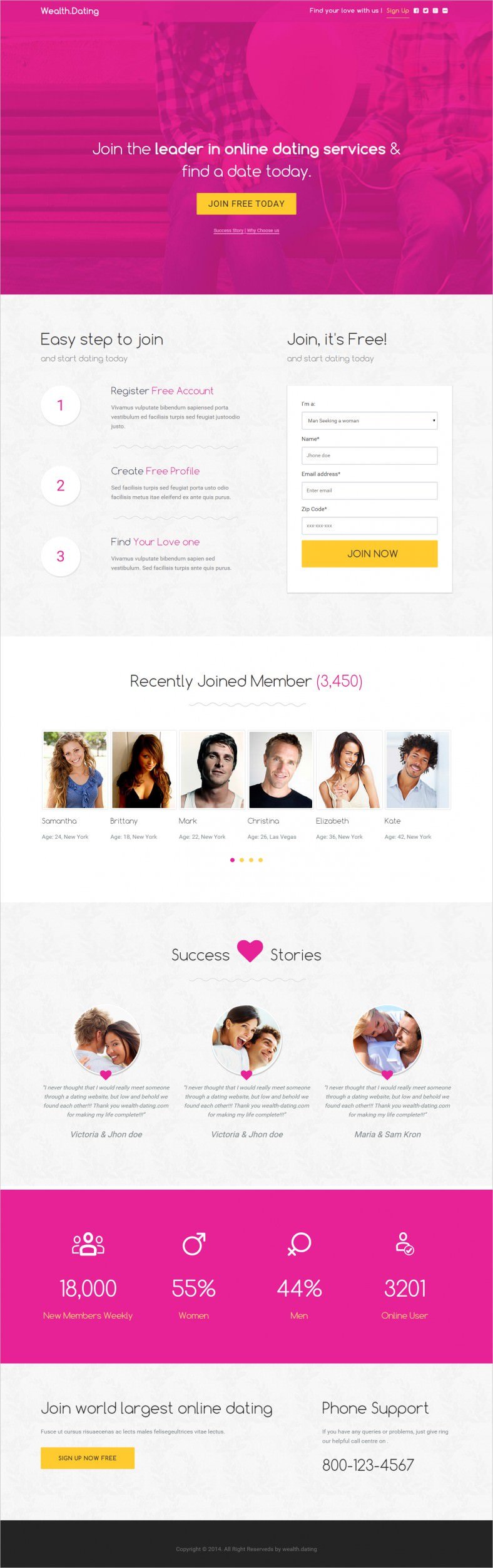 bootstrap responsive dating landing page template 788x250