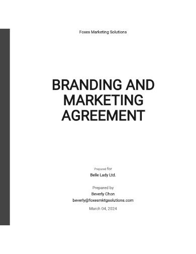 branding and marketing agreement template