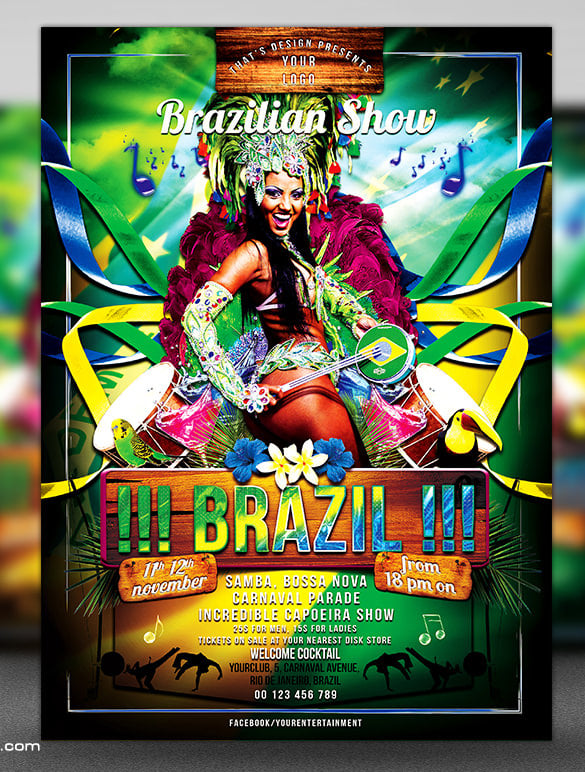 brazilian show flyer template