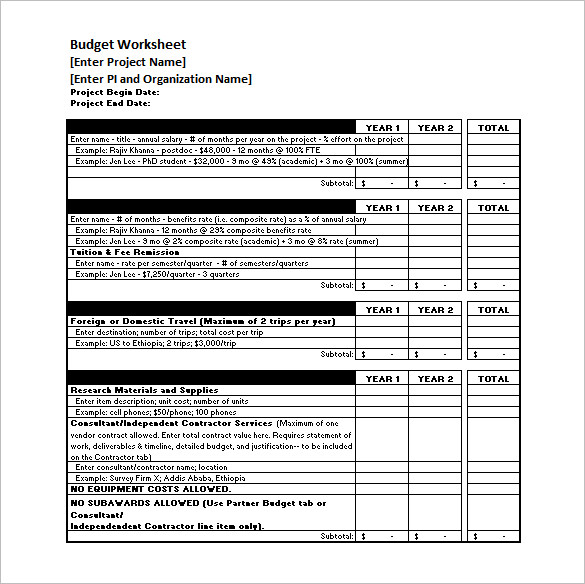 budget process timeline sample excel format