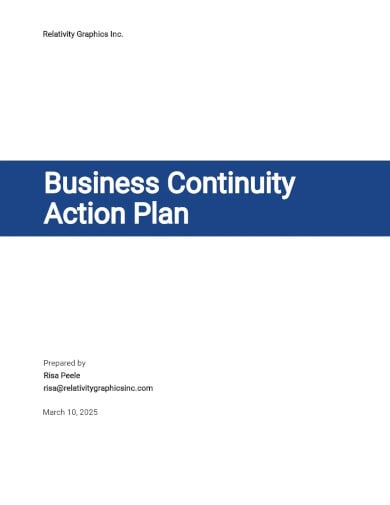business continuity action plan template