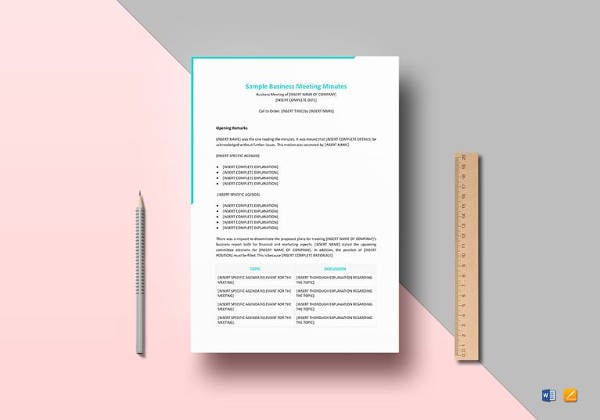 business meeting minutes template in google docs