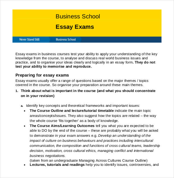 business school essay template