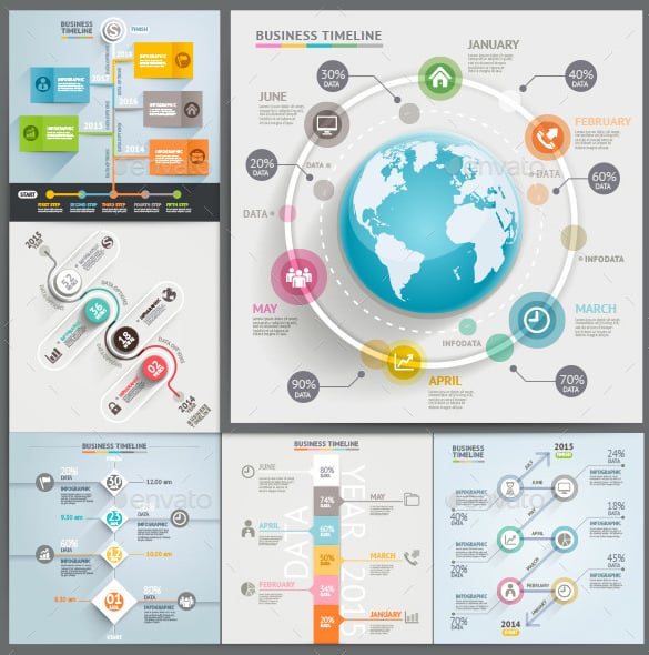 business timeline infographic vector eps example