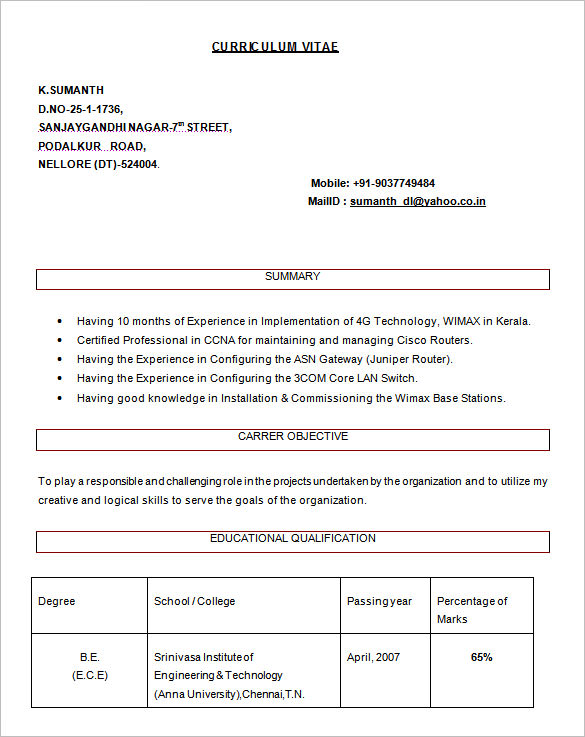 15+ Network Engineer Resume Templates - PSD, DOC, PDF