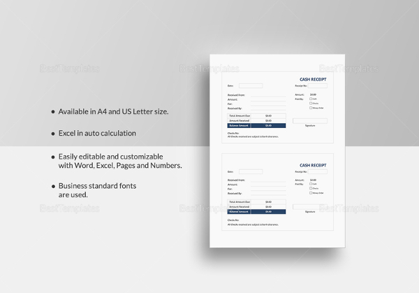 cash receipt template