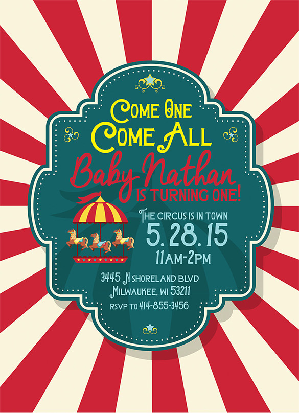 Free Printable Circus Invitation Templates