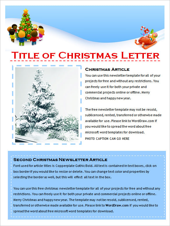Free Printable Holiday Newsletter Template Printable Templates