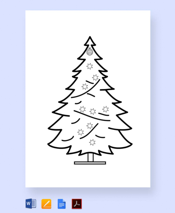 modèle de page de coloriage imprimable sapin de noël