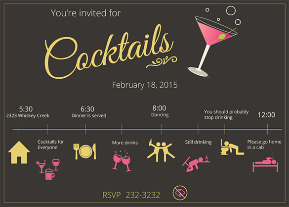 Cocktail Party Invitations Templates Free 3