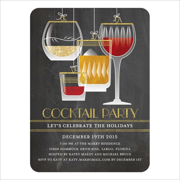 21 Stunning Cocktail Party Invitation Templates Designs Word PSD 