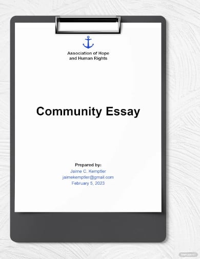 community essay outline template