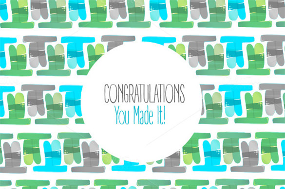 congratulations card pattern template for