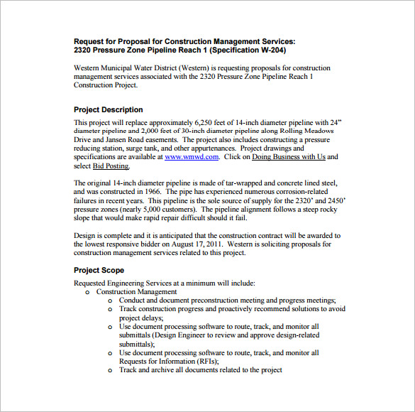 construction management proposal pdf format