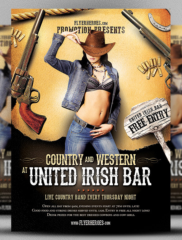 country and western flyer template
