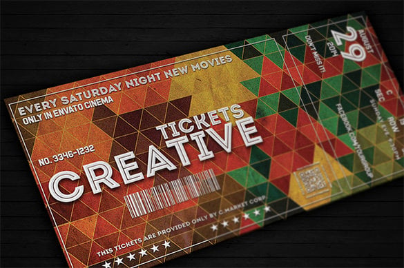 creative ticket template design for movie night