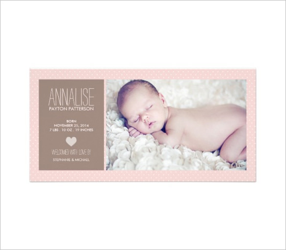cute baby girl photoshop photo card template