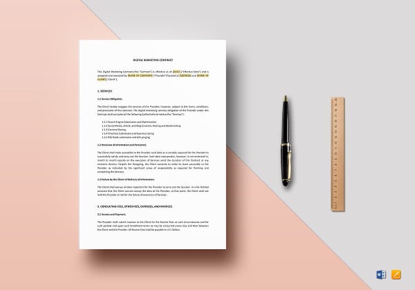 digital marketing contract template