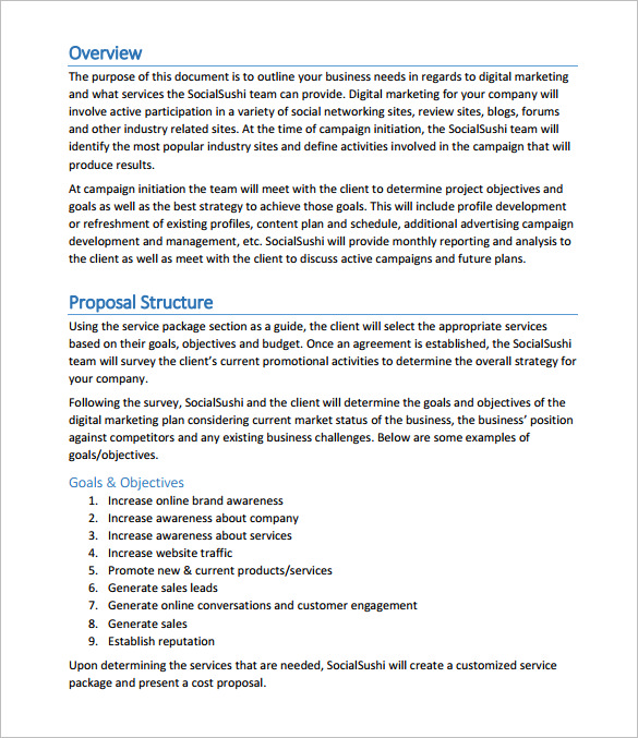 Marketing Proposal Sample Pdf PDF Template