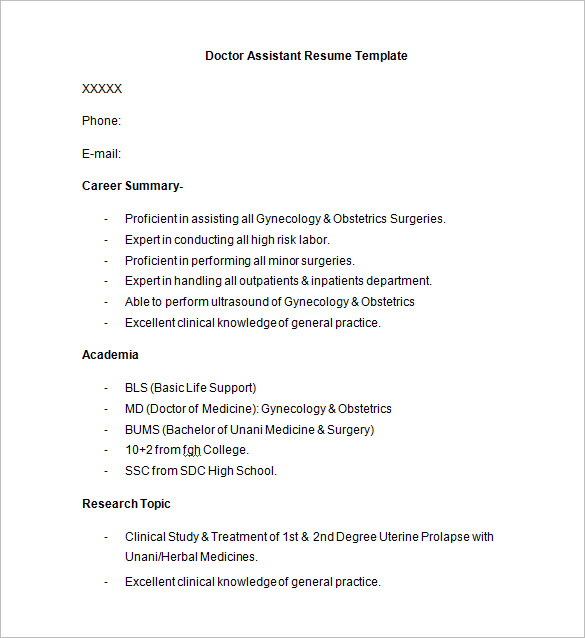 bams doctor resume format free download