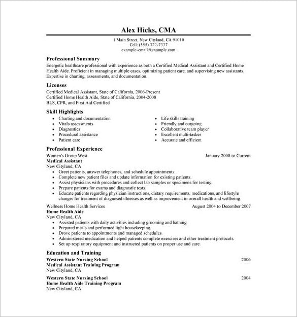 doctor resume templates  u2013 15  free samples  examples  format download