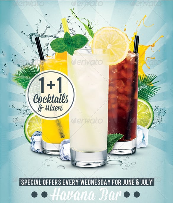 drinks promotion advertising poster psd