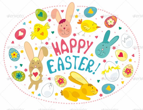 easter card with graphical elements