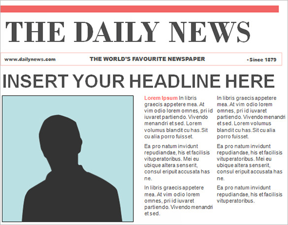 online free newspaper templates for students