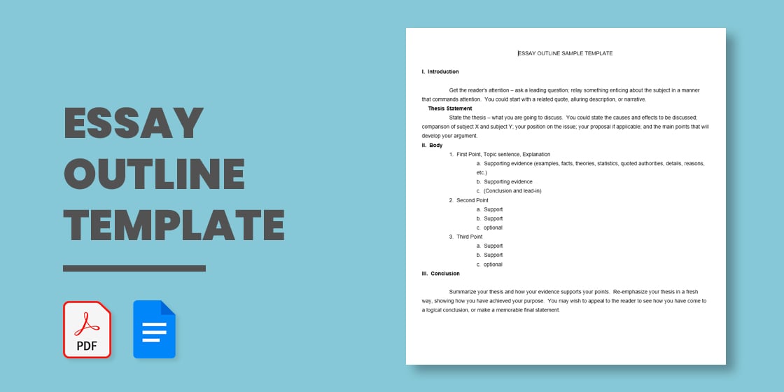 essay outline template – 9 free free word pdf format download
