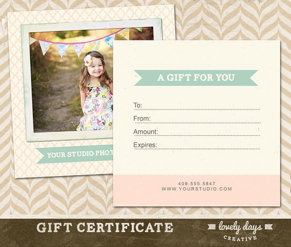 example baby photography gift certificate download
