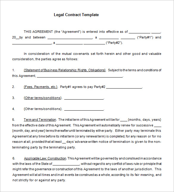 12+ Legal Contract Templates Word, PDF, Google Docs