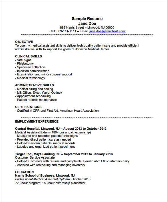 5+ Medical Assistant Resume Templates - DOC, PDF | Free & Premium Templates