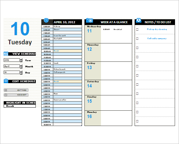 Horizontal Printable 7 Day Planner | Daily Planner | Day Planner | weekly  planner Download 365 Daily Planner Everyday Planner| Daily Log PDF