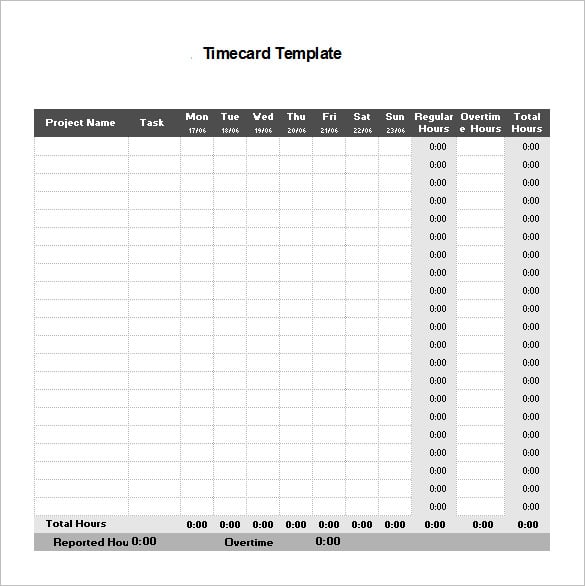 8+-Printable-Time-Card-Templates-–-Free-Word,-Excel-&-PDF-...